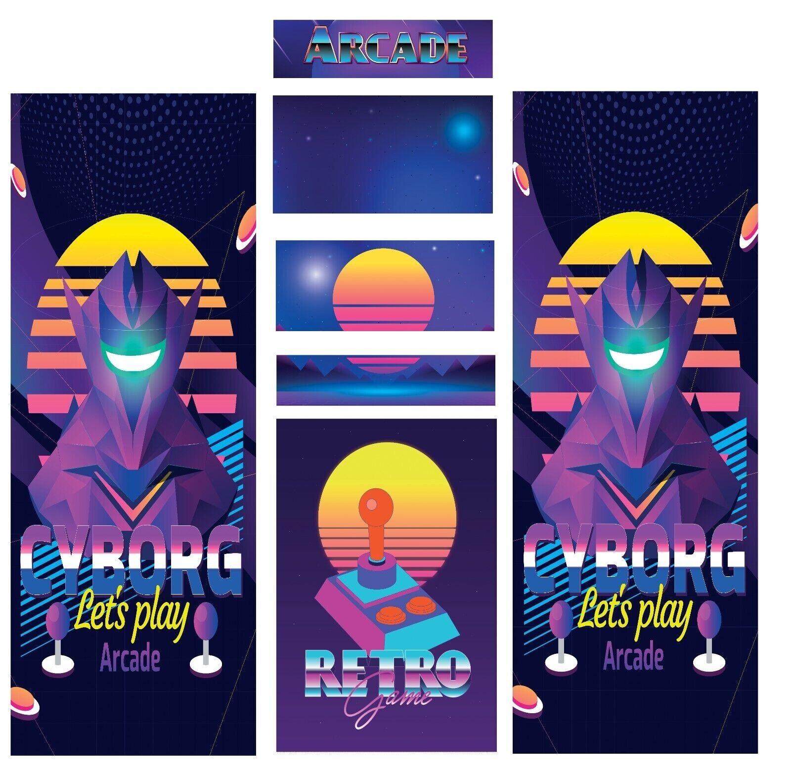 Stickers retro arcade universels pour habiller votre borne d arcade de salon