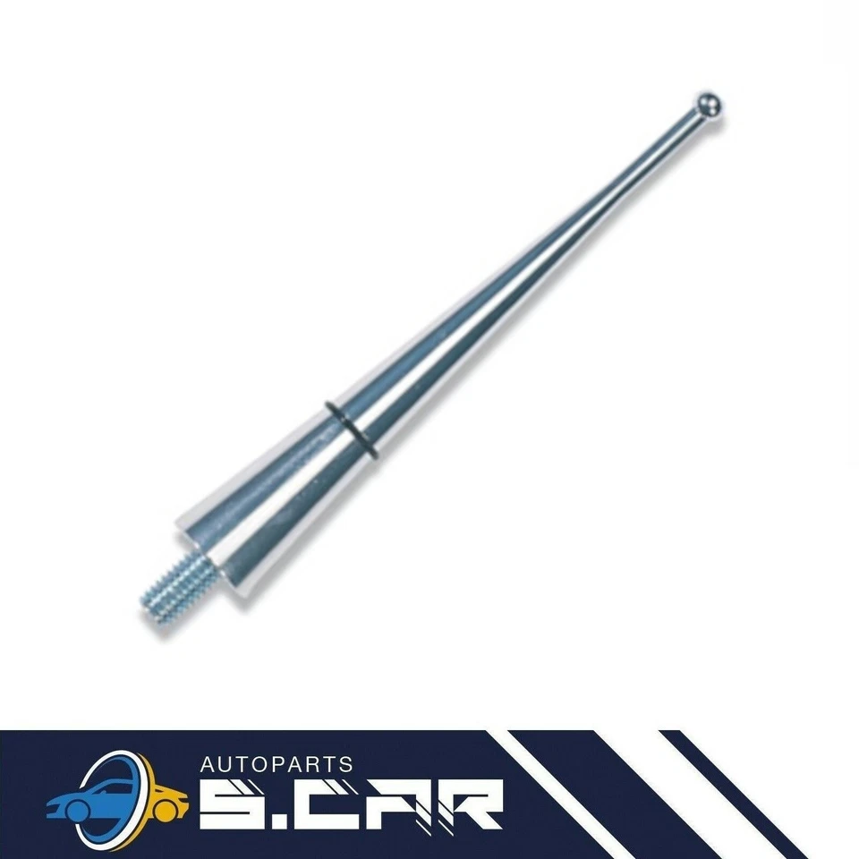 Stelo Antenna Corta Da Tetto Per Auto Universale 10cm Tuning AF Fm Silver - Immagine 2 di 3