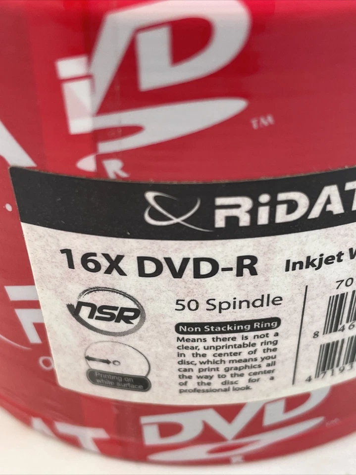 DVD-R DVDR RIDATA Blank 16X Branded Logo 4.7 GB Media Disc 50 Pk - Image 3 of 4
