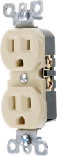 Standard Duplex Electrical Receptacle Residential Grade 15A, 125VAC Ivory