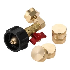 QCC1 Type Propane Refill Adapter Elbow Design & Bottle Thread Protection Cap