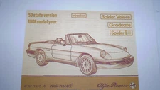  Alfa Romeo Spider Owner Manual - 1986 -  PDF Version 