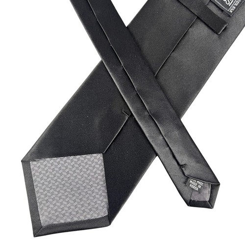 Bruno Rossi Mens Tie Classic Black Formal Necktie Silk Made In Korea - Picture 3 of 6