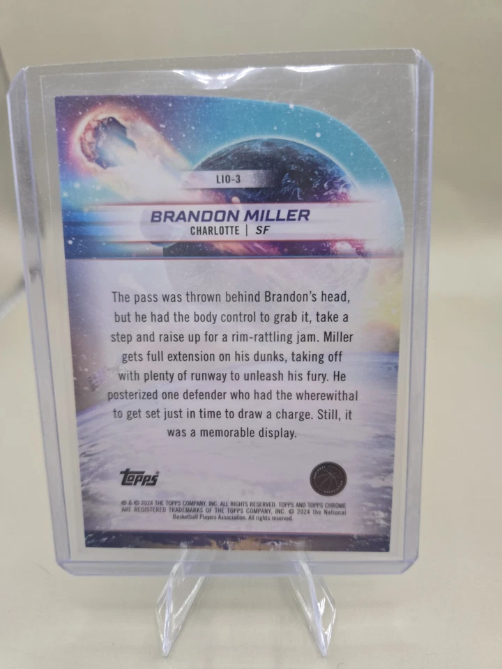 2024 Topps Cosmic Brandon Miller Launched Into Orbit Refractor 80/99 - Image 2 of 2