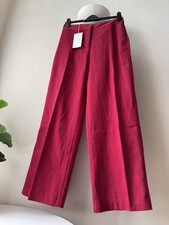 ❤️ Zara Red Wide Leg Trousers – Size M – New With Tags