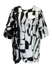 Marina Rinaldi Women's Nero Famiglia Printed Silk Blouse Size 24W/33 NWT