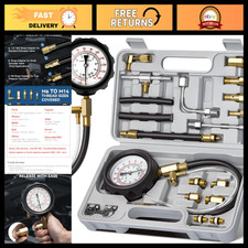 Fuel Pressure Tester Kit 0-140 Psi - Adapters For Cars Trucks Atvs Gauge Tool