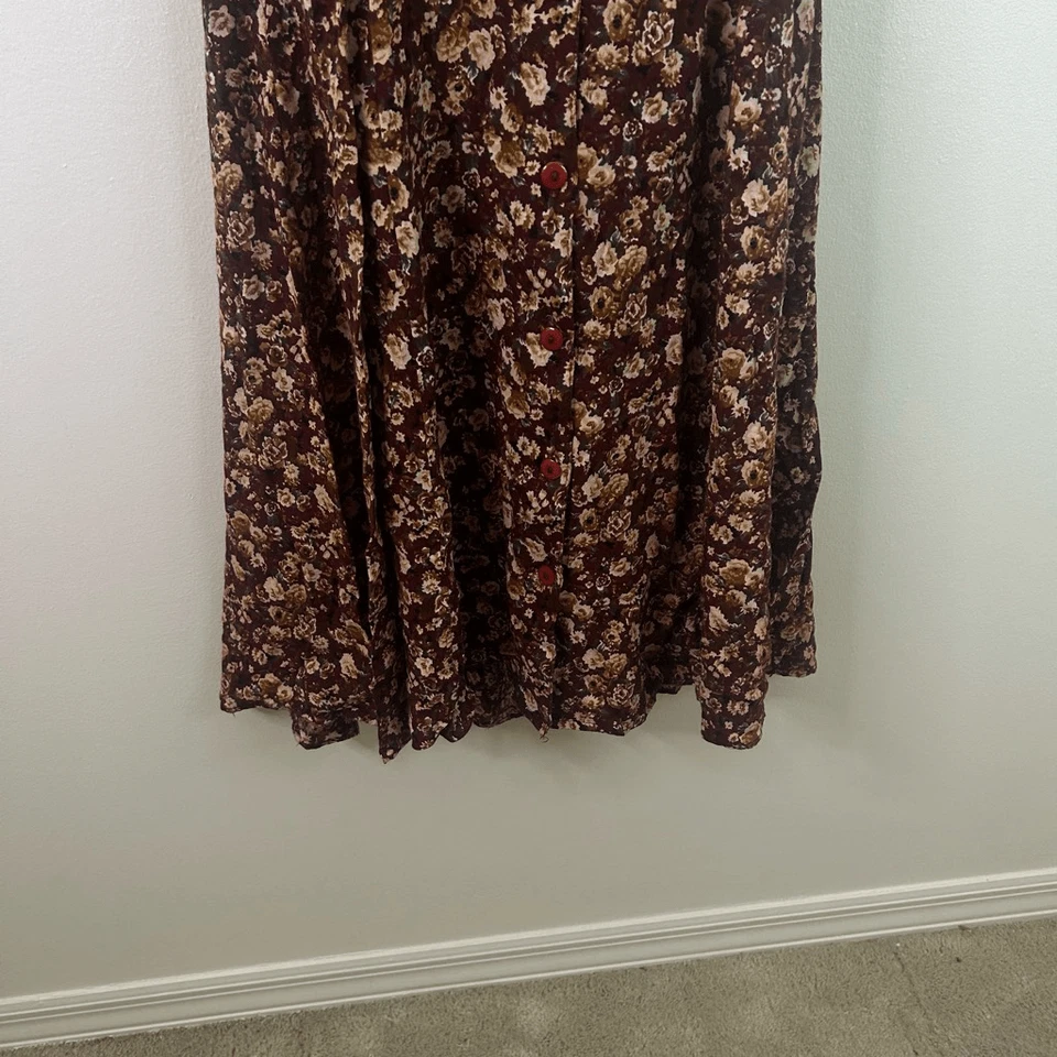 Vintage Byer Too Cottagecore Country Floral Button Front Midi Dress Women's 11 - Image 3 of 4
