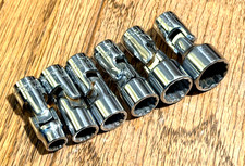 Snap On Tools 14 Sae Swivel Universal Socket 12-pt Set Flex Wobble Lot Snap On Tools 14 Sae Swivel Universal Socket 12-pt Set Flex Wobble Lot