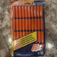 Nerf A1 80 Count Elite Darts Refill Pack Blue Tip Orange Foam sealed missing 2