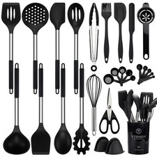 Best NCUE Silicone Cooking Utensils Set, 28 Pcs Kitchen Set 446F Heat Resistant