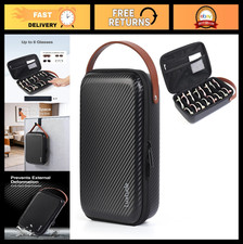 Travel Sunglasses Organizer Case for Multiple Pairs, Adjustable Slot Storage for