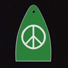 GUITAR TRUSS ROD COVER Engraved Etch Paul Reed Smith PRS USA - PEACE SIGN GREEN