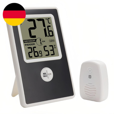 Indoor Outdoor Thermometer Hygrometer Mit Wireless Sensor Digital LCD Temperatur