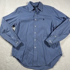 Ralph Lauren Classic Fit Shirt Mens 15.5 34/35 Blue Striped Long Sleeve Button