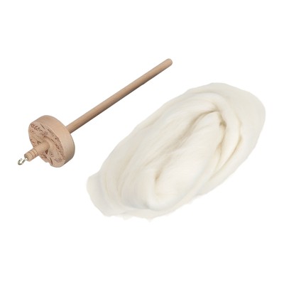 Wooden Drop Spindle Professionelles Garn Spinning Kit Mit Wool Top Für UB