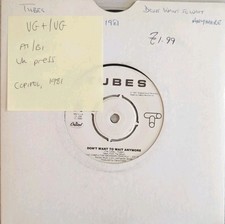 Tubes Don't Want To Wait Anymore Vinyl Record 7" VG+/VG CL208 1981