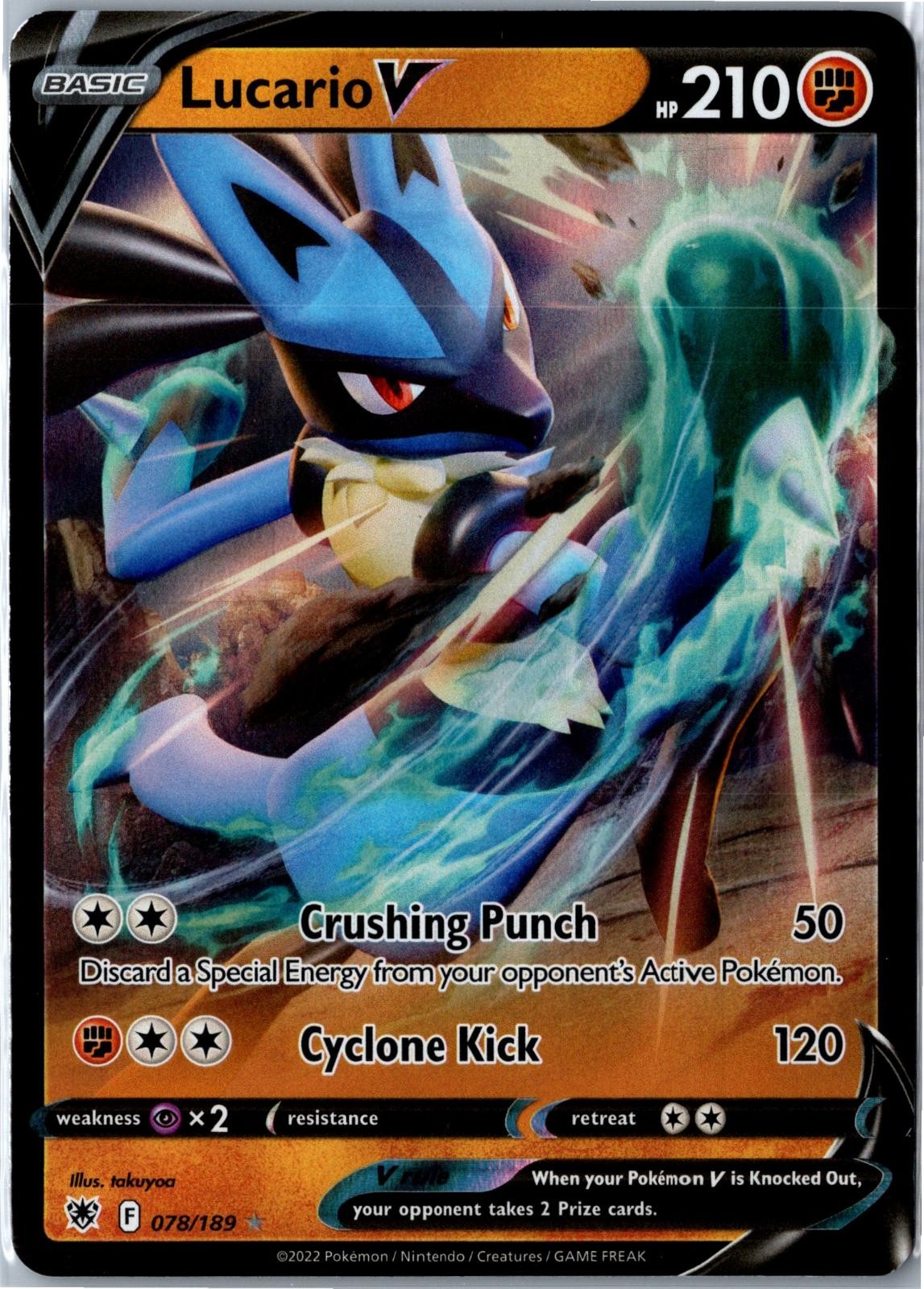 Pokemon Card - Lucario V Astral Radiance 078/189 2022 V Ultra Rare Holo LP