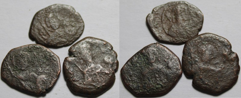 Lot 3 Rare ancient BYZANTINE coins Manuel, St. George,John, Alexius, Christ Mary