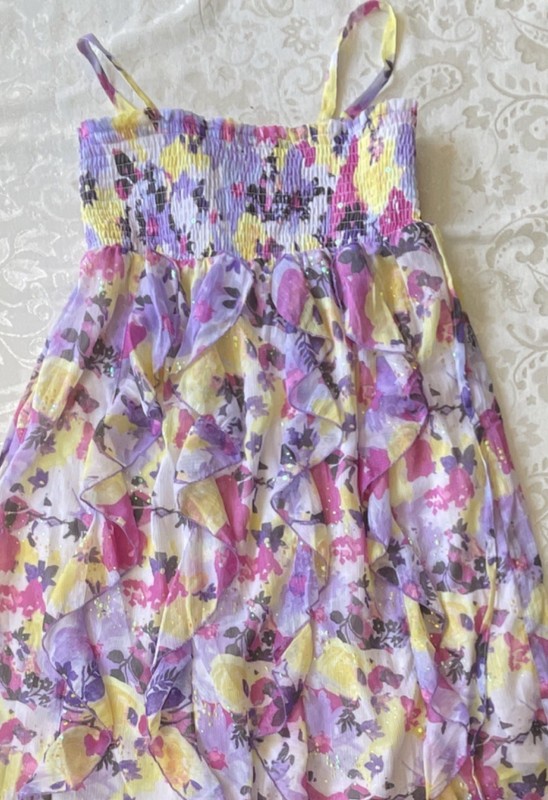 Justice Girls Floral Ruffle Sleeveless Sundress Multicolor Size 14
