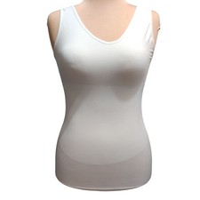 Skinnygirl L Womens Tank Top White Seamless Shapewear Compression Smoothing 7078