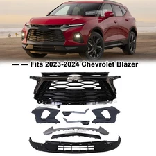For 2023 2024 Chevy Blazer 8pcs Front Bumper Cover Grille Assembly Complete