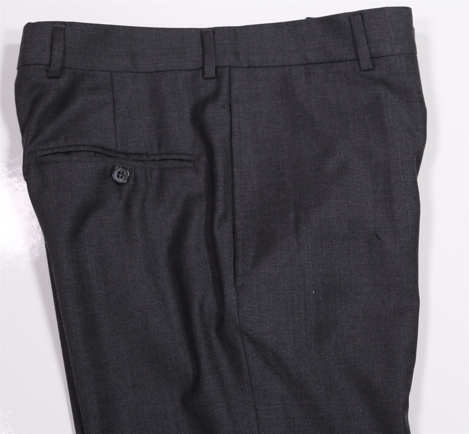 Alexander McQueen Mens Solid Gray Flat Front Wool… - image 2