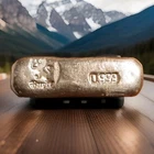 30.60 Grams Of .999 Silver Bullion  Poured Bar With Cooling Lines