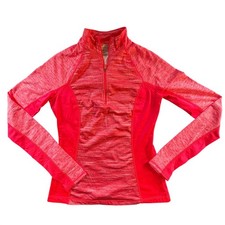 Tek Gear WarmTek Pullover Women XS Pink Excellent Quarter Zip Thumbholes Active