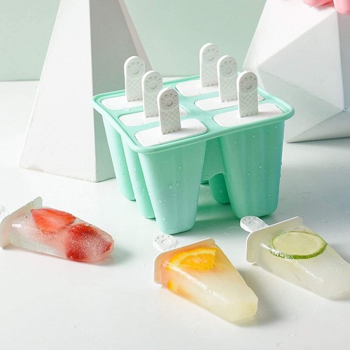 Eis am Stiel Form 3,3 Unzen 6 Hohlraum Silikon BPA Frei Eis Pop Maschine Wiederverwendbar Grün - Bild 7 von 9