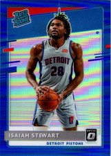 2020-21 Donruss Optic #166 Isaiah Stewart /59 Blue Prizm RC Rated Rookie Card. rookie card picture