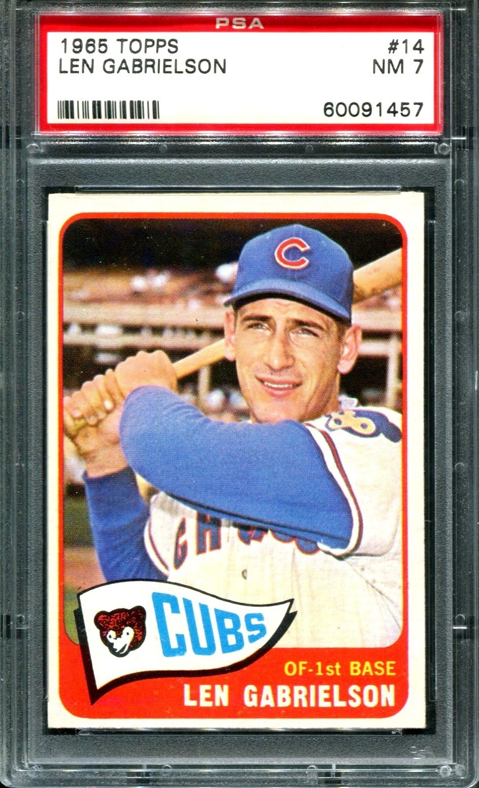 1965 Topps #14 Len Gabrielson PSA 7 NM