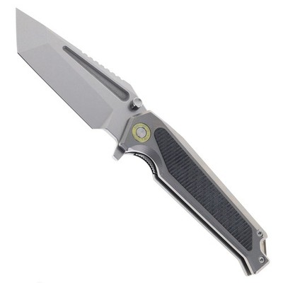 TwoSun Folding Knife Titanium/Carbon Fiber Handle K110 Plain Edge SW TS606-K110
