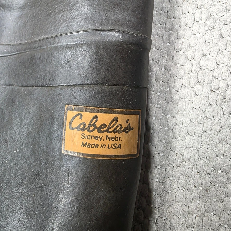 Cabelas Mens Black Waders Hip Boots Fishing Hunting Rubber USA Made - Image 4 of 4