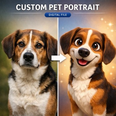 Personalisiertes Haustierportrait | Individuelle Hund/Katze Illustration von Ihrem Foto | Datei