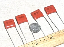 4 CDE DME 1UF 1 UF MFD METALLIZED POLYESTER FILM AUDIO CAPACITOR 250V 105 USA