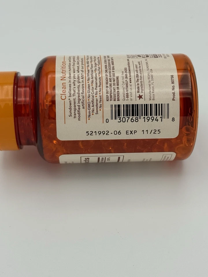 Sundown Vitamina D3 2000iu 50mcg 300 cápsulas blandas dientes óseos salud inmune EXP: 11/25 Foto 3 de 3