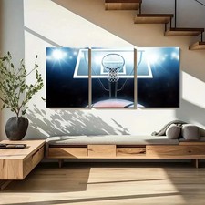 3pcs Basketball Hoop Modern Sport Wall Art Canvas Framed 50x70cm