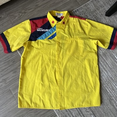 Vintage Team Suzuki Official Race Gear XL Vented Button Pit Shirt