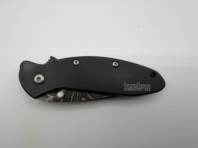 Kershaw Ken Onion Leek 1660CKT Folding Knife - Black Damascus Steel Blade