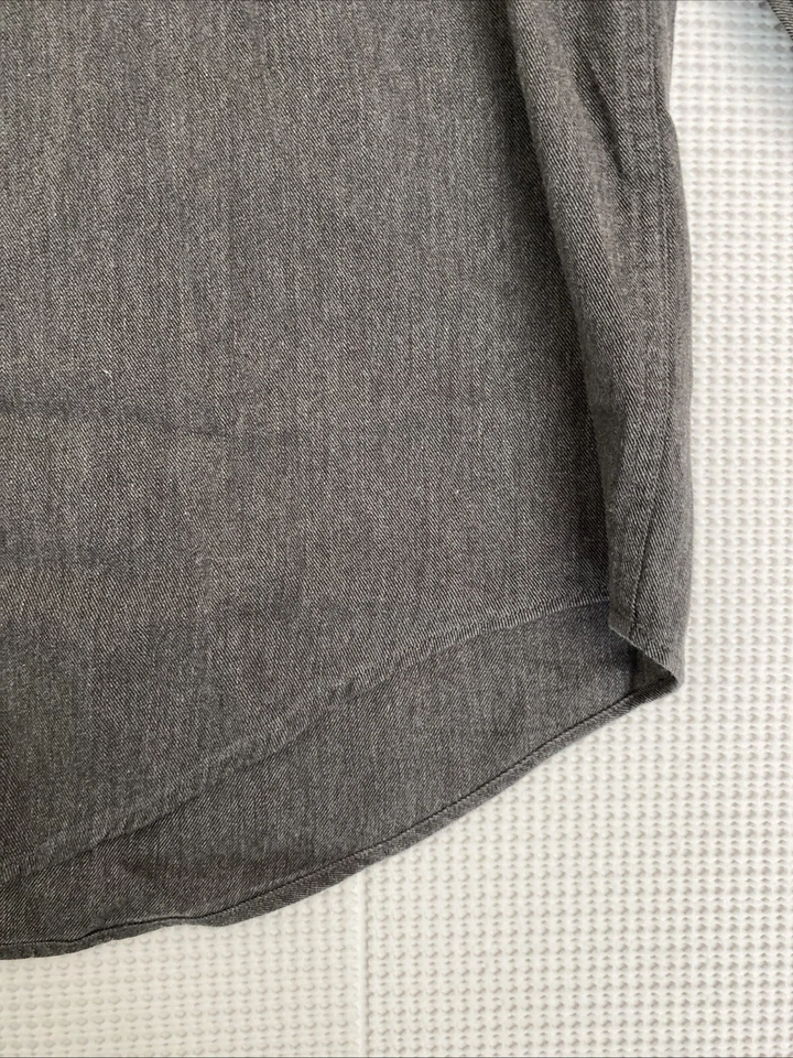 Nautica Shirt Mens 16.5 34/35 Dark Gray Button Up Heather Twill Dressy Casual - Image 2 of 4