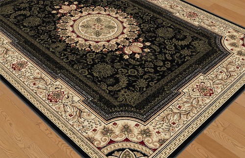 Traditional Persien 8x10 Medallion Medallion Border Actual: 7' 10" x 10' 3" - Picture 2 of 3