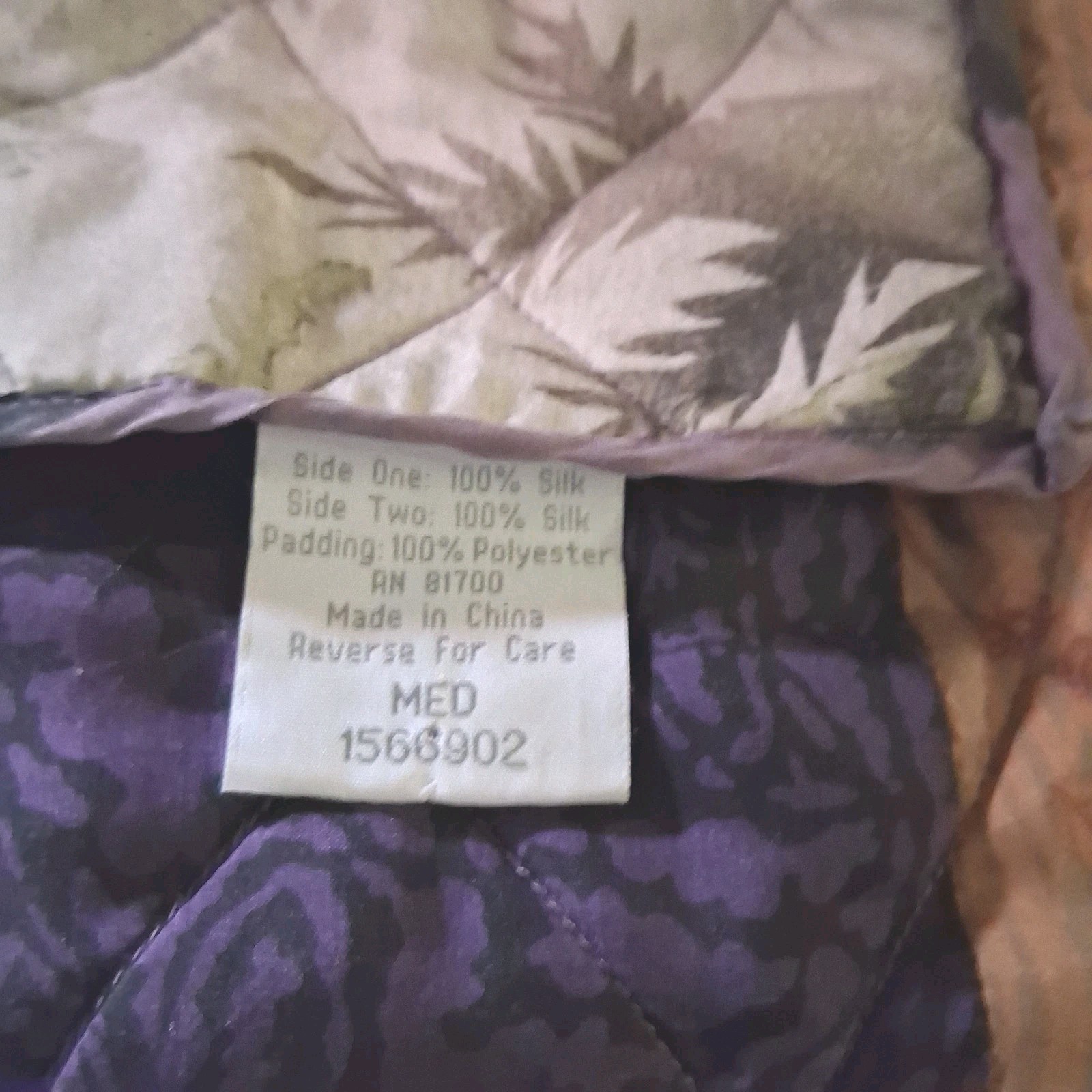 100% Silk,Reverseable Jacket, Size Medium,cottage… - image 7