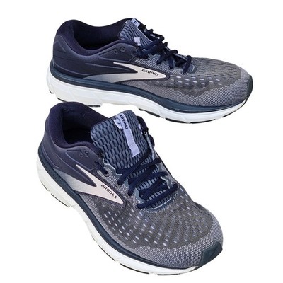 Brooks Dyad 11 Womens Running Shoes Navy Grey Pink 1203121D496 Wide D Size 9.5