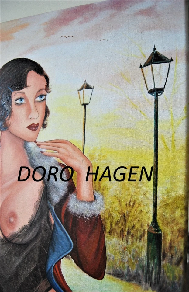 Doro Hagen Original Öl Zeichnung Leinwand Keilrahmen 60 x 40 cm Malerei Gemälde - Bild 3 von 3