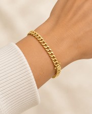 5mm Cuban Chain Bracelet in 14K Yellow Gold