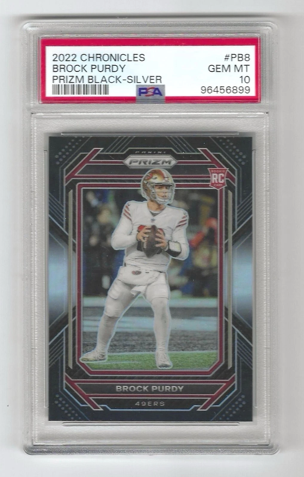 Deal for BROCK PURDY 2022 Panini Chronicles Prizm Blak - Silver PSA 10