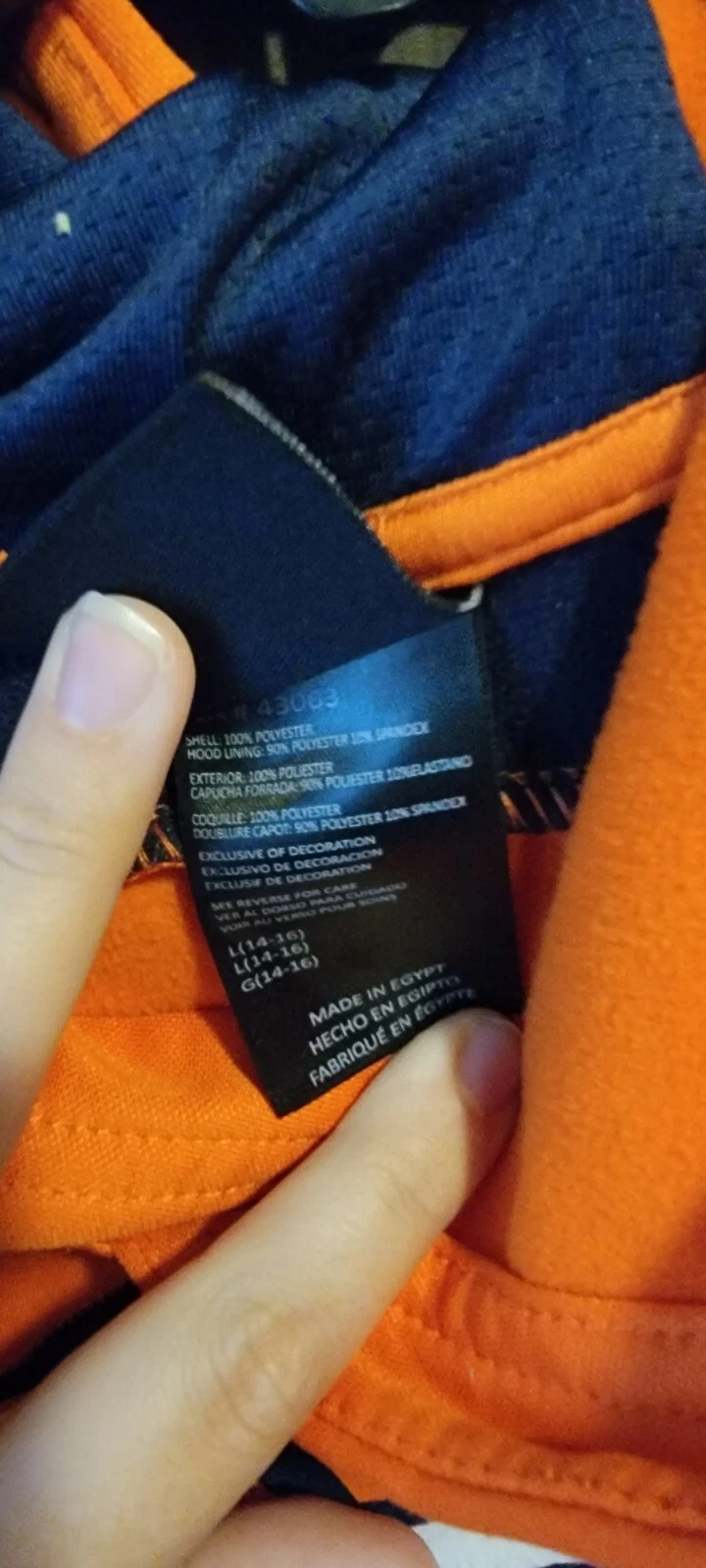 VETEMENTS Felpa con cappuccio Broncos ragazzi grandi 14 16 NFL abbigliamento pullover arancione calcio