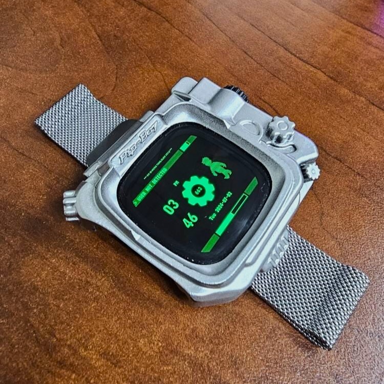 Fitbit watch custom case Fallout, Pip Boy style, TV, Lucy, 45mm