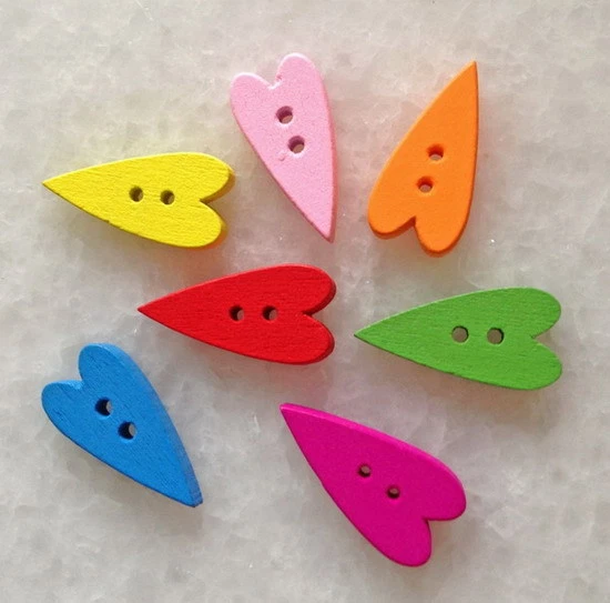 DIY 100pcs Mixed Color Heart shape 2 hole Resin Sewing Buttons Crafts Znk004 - Image 3 of 4